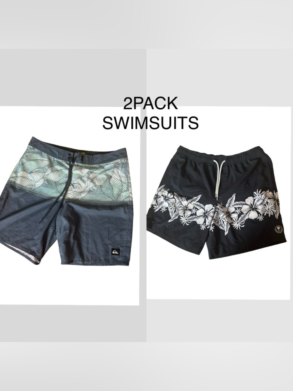 2 PACK MENS SWIMSUITS SIZE L & 34.